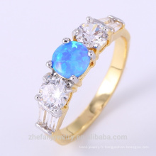 Anneau d&#39;opale de feu bleu simple conçoit le concepteur de bague de fiançailles de diamant de foret de bijoux